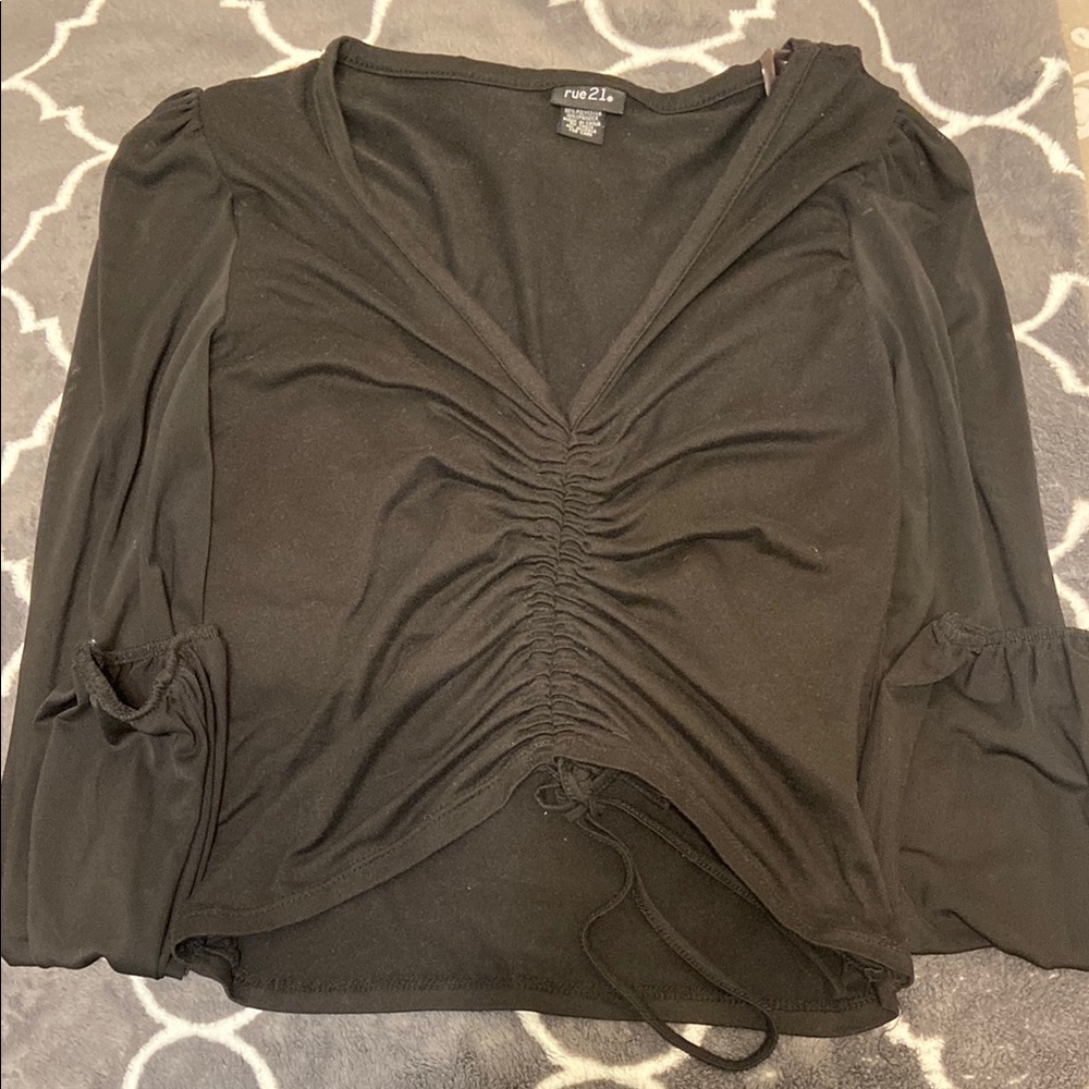 Forever 21 Black Ruched Top
